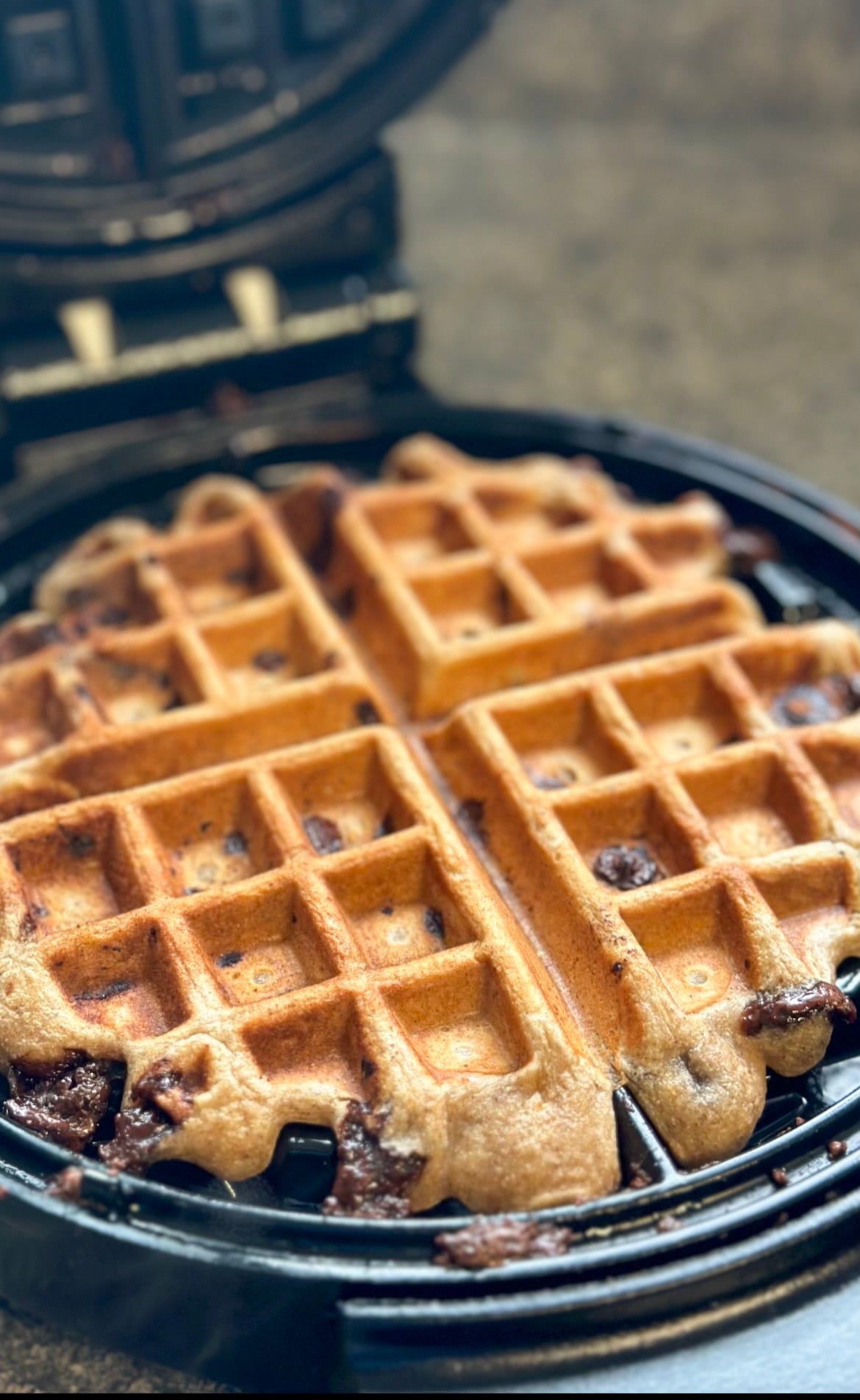 Chocolate Chip banana Protein Waffles