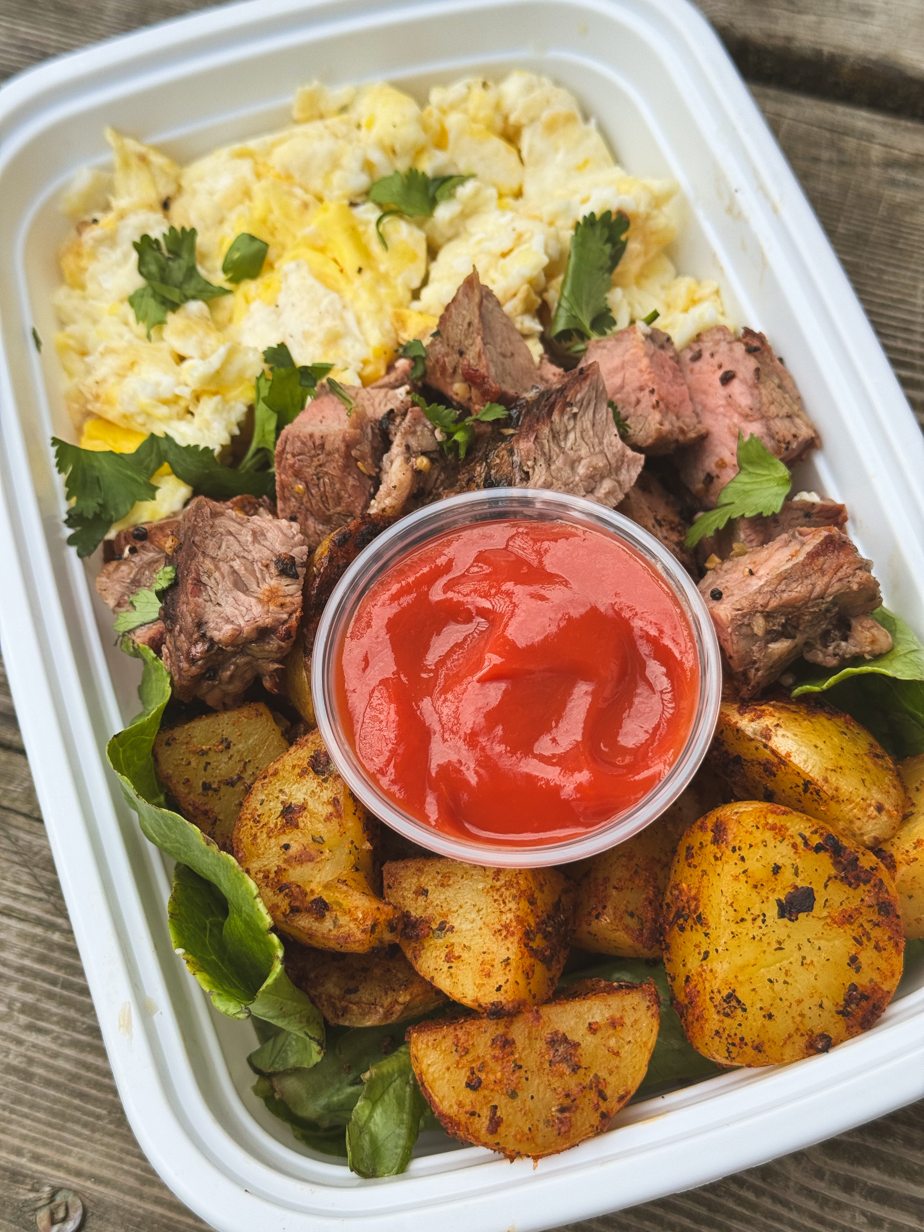 Steak and eggs